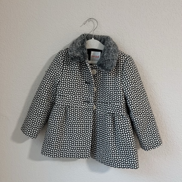 Cat and Jack Girls Fur Gray Coat - Picture 5 of 5